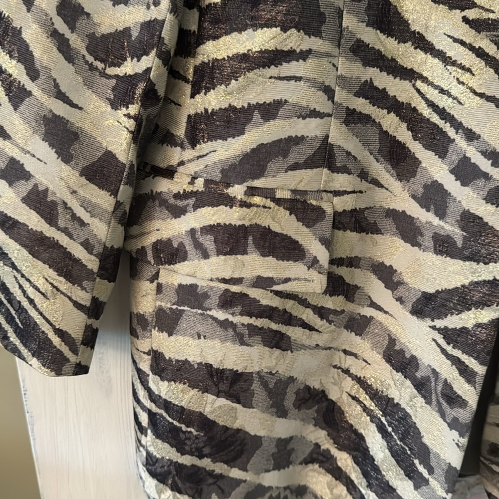Cache Animal Print Vintage Blazer Suit Jacket 8 M L Zebra - Picture 4 of 4